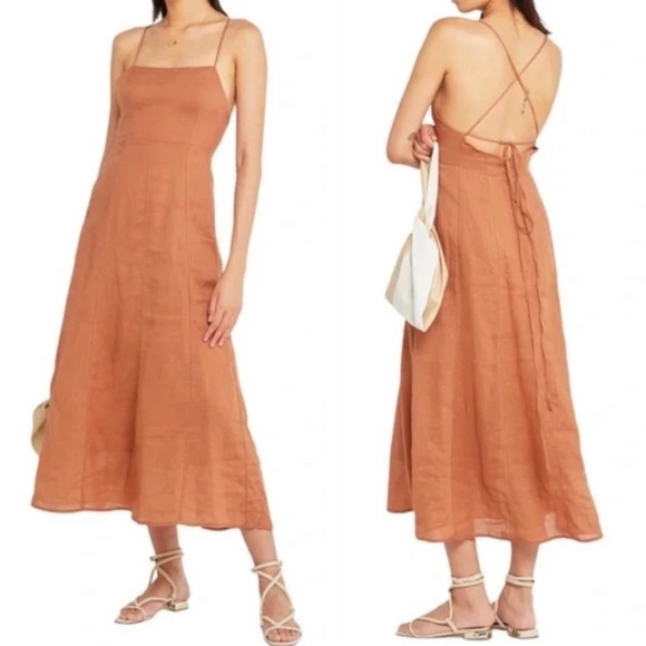 O.P.T. Dresses & Skirts - O.P.T. Brinley NWT linen blend midi dress Medium
